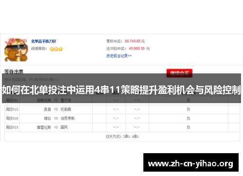如何在北单投注中运用4串11策略提升盈利机会与风险控制